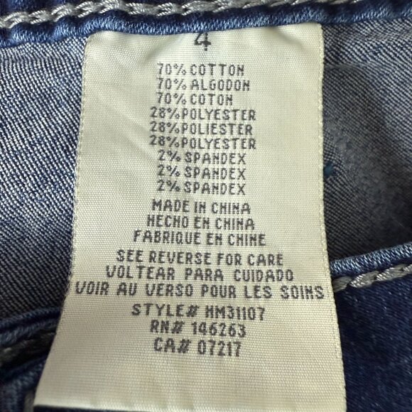 Hydraulic Womens Cropped Jeans Sz 4 (29 x 26) Embellished Cuff Stretch Blue Vtg - Picture 9 of 10